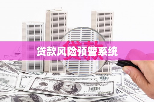 颍上贷款风险预警系统