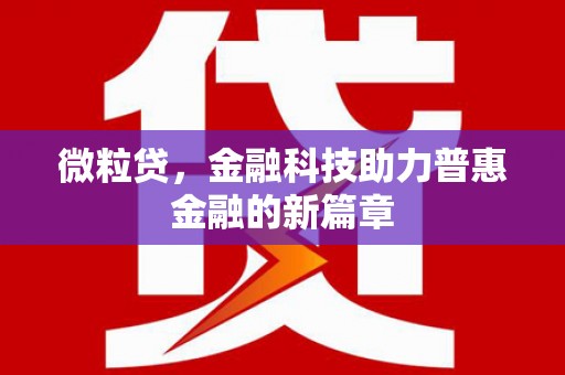 颍上微粒贷，金融科技助力普惠金融的新篇章