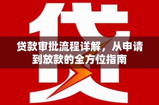 颍上贷款审批流程详解，从申请到放款的全方位指南
