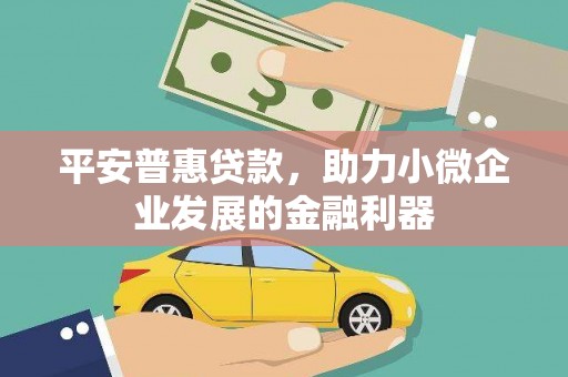 颍上平安普惠贷款，助力小微企业发展的金融利器