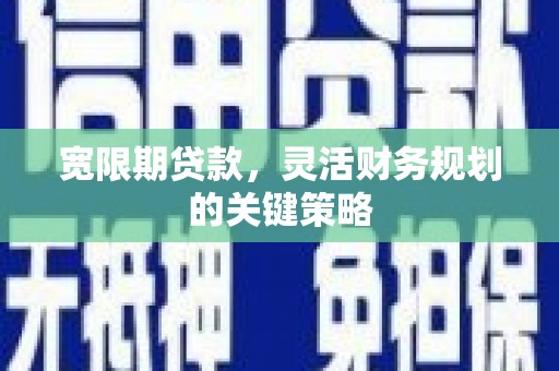 颍上宽限期贷款，灵活财务规划的关键策略