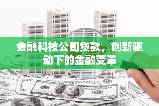 颍上金融科技公司贷款，创新驱动下的金融变革