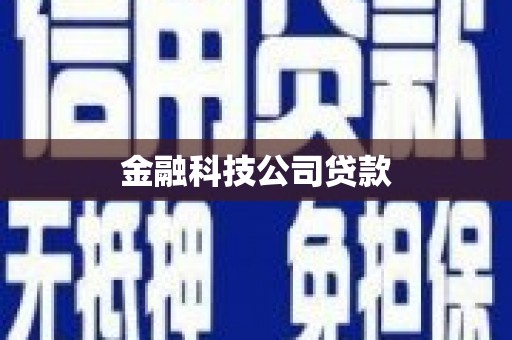 颍上金融科技公司贷款