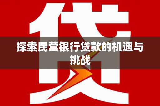 颍上探索民营银行贷款的机遇与挑战