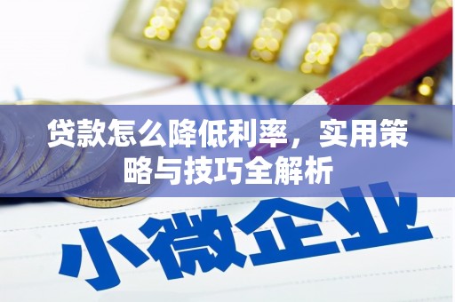 颍上贷款怎么降低利率，实用策略与技巧全解析
