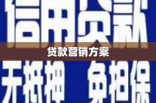 颍上贷款营销方案