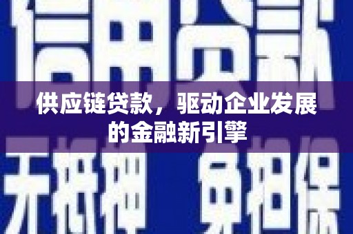 颍上供应链贷款，驱动企业发展的金融新引擎