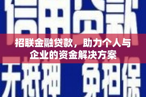 颍上招联金融贷款，助力个人与企业的资金解决方案