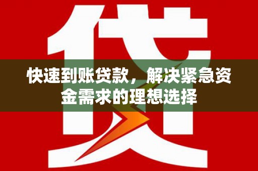 颍上快速到账贷款，解决紧急资金需求的理想选择