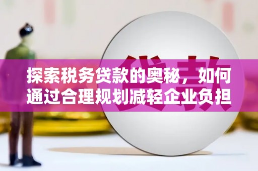 颍上探索税务贷款的奥秘，如何通过合理规划减轻企业负担