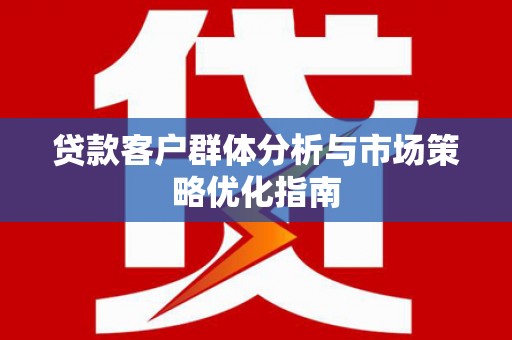 颍上贷款客户群体分析与市场策略优化指南