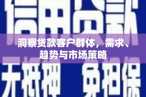 颍上洞察贷款客户群体，需求、趋势与市场策略