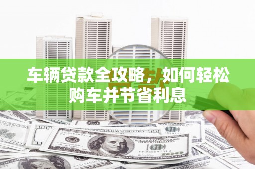 颍上车辆贷款全攻略，如何轻松购车并节省利息