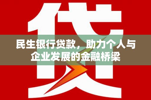 颍上民生银行贷款，助力个人与企业发展的金融桥梁
