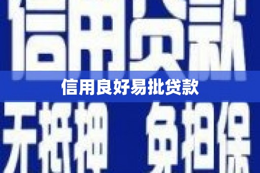 颍上信用良好易批贷款