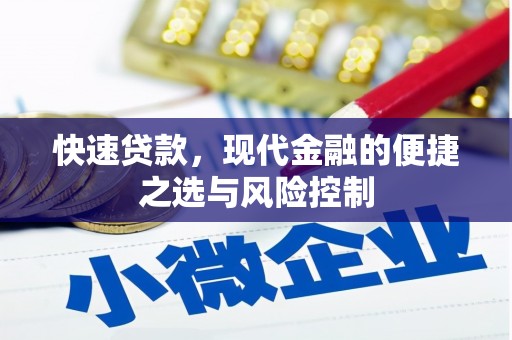 颍上快速贷款，现代金融的便捷之选与风险控制