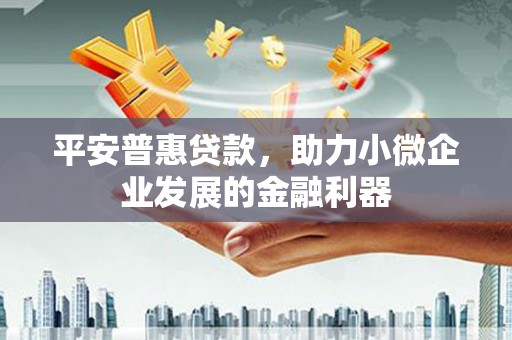 颍上平安普惠贷款，助力小微企业发展的金融利器
