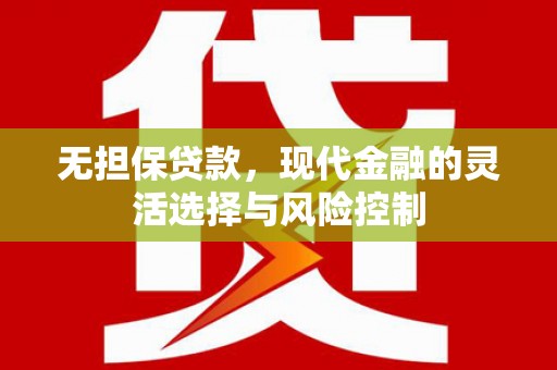 颍上无担保贷款，现代金融的灵活选择与风险控制