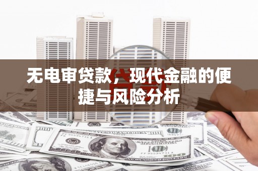颍上无电审贷款，现代金融的便捷与风险分析