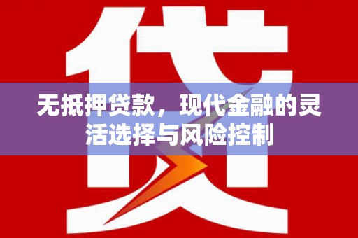颍上无抵押贷款，现代金融的灵活选择与风险控制
