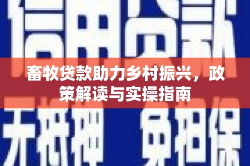 颍上畜牧贷款助力乡村振兴，政策解读与实操指南