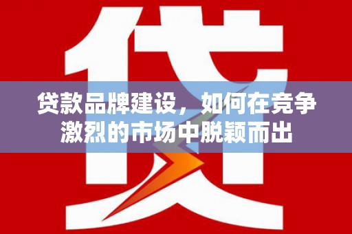 颍上贷款品牌建设，如何在竞争激烈的市场中脱颖而出