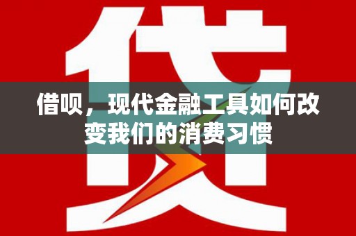 颍上借呗，现代金融工具如何改变我们的消费习惯
