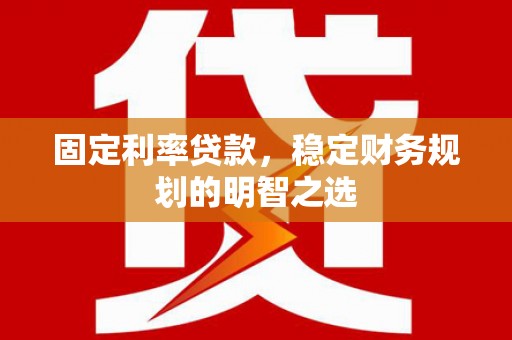 颍上固定利率贷款，稳定财务规划的明智之选