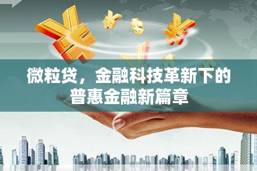 颍上微粒贷，金融科技革新下的普惠金融新篇章