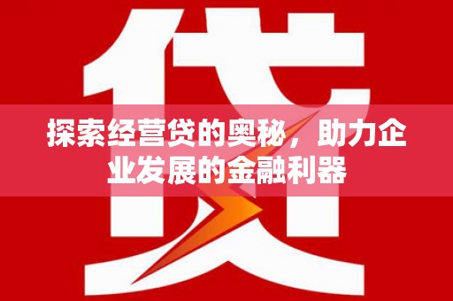 颍上探索经营贷的奥秘，助力企业发展的金融利器