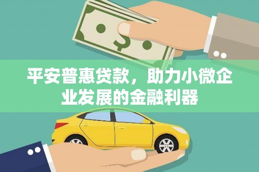 颍上平安普惠贷款，助力小微企业发展的金融利器