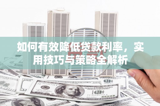 颍上如何有效降低贷款利率，实用技巧与策略全解析