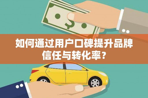 颍上如何通过用户口碑提升品牌信任与转化率？