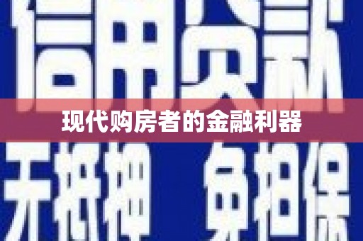 颍上现代购房者的金融利器
