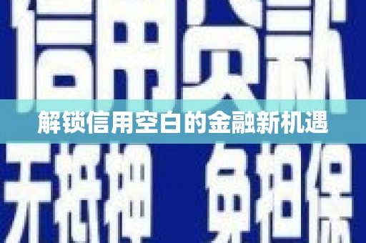 颍上解锁信用空白的金融新机遇