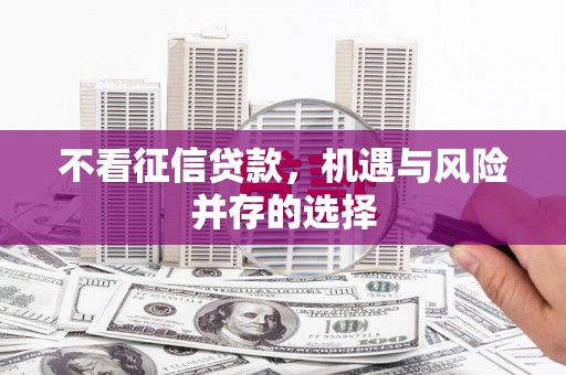 颍上不看征信贷款，机遇与风险并存的选择
